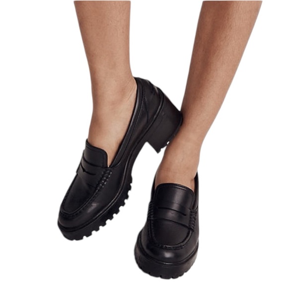 Madewell Shoes - Madewell | Women’s Black Leander Lug Sole Loafers Size 9.5